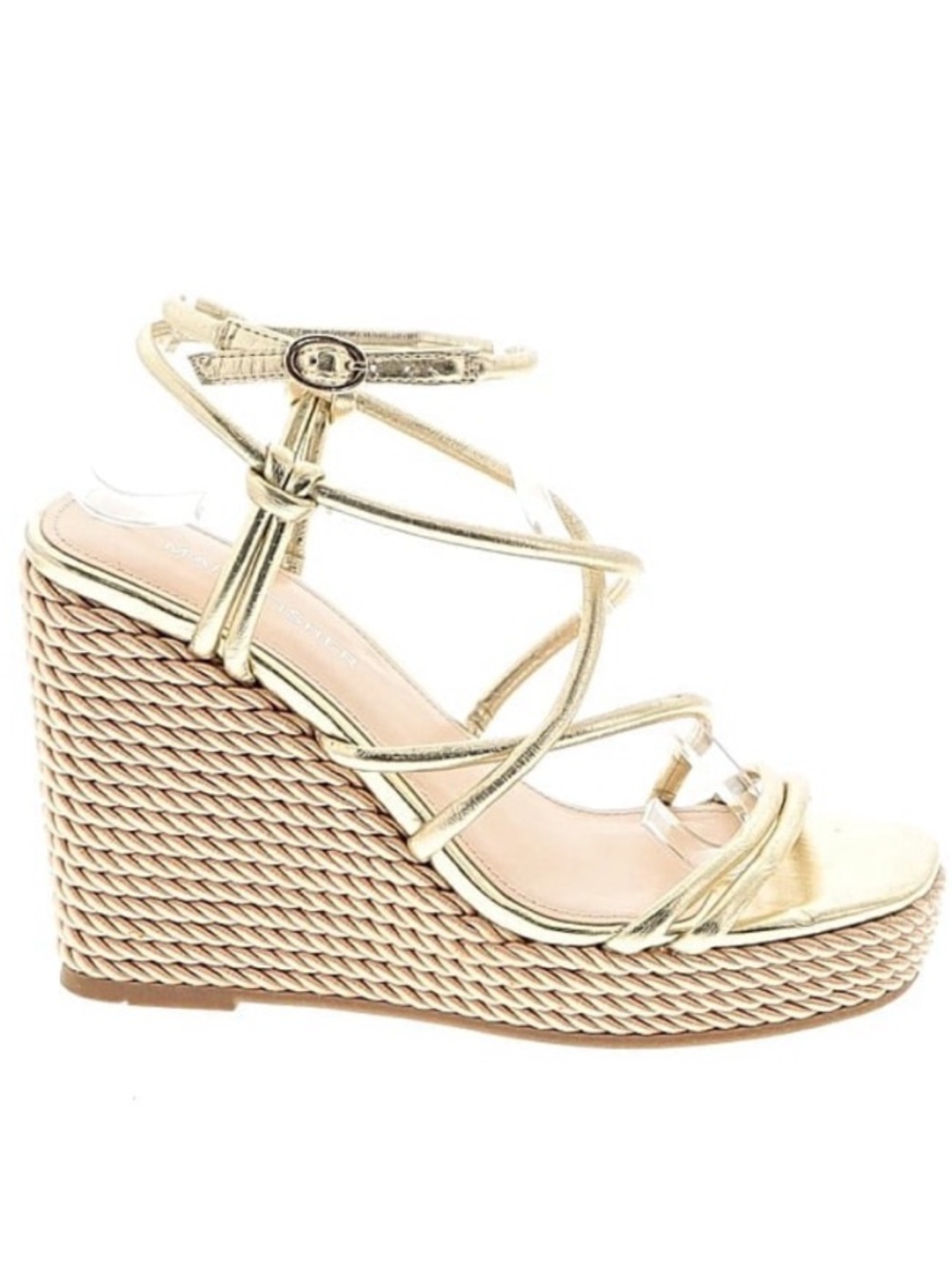 Marc Fisher Strappy Wedge Sandals in Gold 7.5